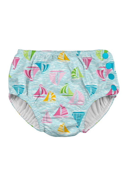 Μαγιό - πάνα I play Snap Reusable Absorbent Swimsuit Diaper Aqua Sailboat Sea