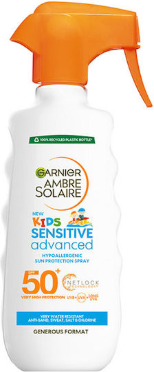 Garnier Ambre Solaire Sensitive Advanced SPF50+ Waterproof Kids Sunscreen Spray for Face & Body 300ml