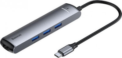 Baseus Mechanical Eye USB-C Docking Station με HDMI 4K PD Ethernet Γκρι