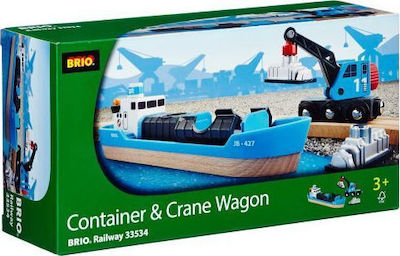 Brio Toys Freight Crane Set with Boat for 3++ Years