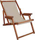 Deckchairs Wooden with White Fabric 140x65x100cm