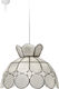 Starlight Pendant Light White Bell with Socket E14, E.14 25x25cm