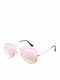 Mstrds Women's Sunglasses with Gold Metal Frame and Multicolour Gradient Mirror Lens