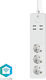 Nedis Smart Power Strip 3 Positions with 4 USB-A and Switch