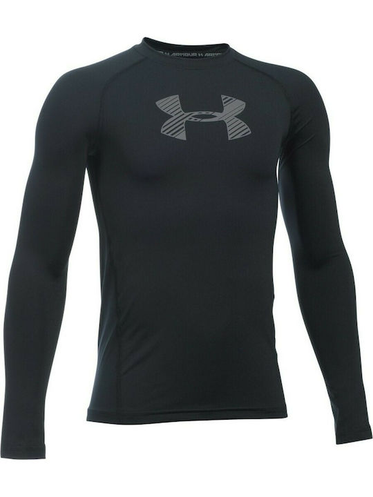 Under Armour Compression Παιδική Ισοθερμική Μπλούζα Μαύρη