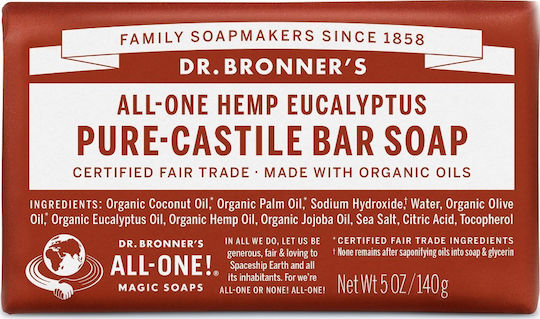 Dr Bronner's Bar Soap Eucalyptus με Καρύδα & Ελαιόλαδο 140gr