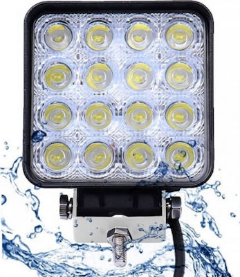 Waterproof LED Headlight Universal 10-30V 48W 10.7cm 1pcs