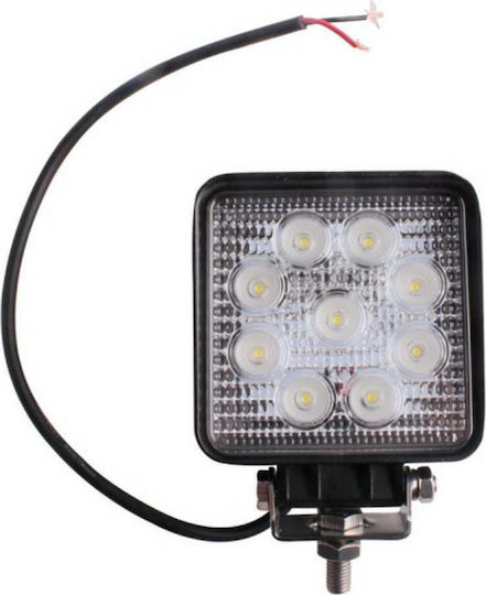 Squareς Waterproof Headlights Car LED Universal 9 - 32V 27W 11cm 1pcs
