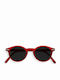 Izipizi #H Men's Sunglasses with Red Acetate Frame and Black Lenses