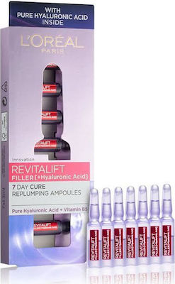 L'Oreal Revitalift Filler Ampoules 7x1.3ml Serum Προσώπου με Υαλουρονικό Οξύ 9.1ml