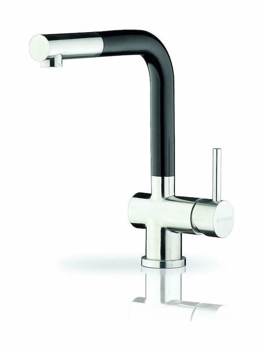 Pyramis Capriccio Premium Kitchen Counter Faucet with Detachable Shower Inox Black