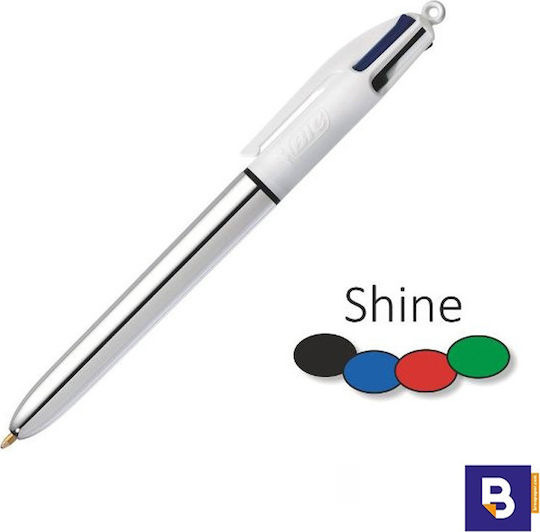 BIC 4 Colours Shine Pens Ballpoint Multicolour