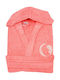 Borea Logo Bathrobe with Hood Coral 420gr/m² 003201067135