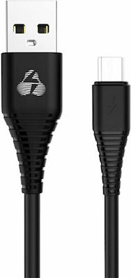 Powertech Regular USB 2.0 to micro USB Cable Μαύρο 1m (PTR-0056)