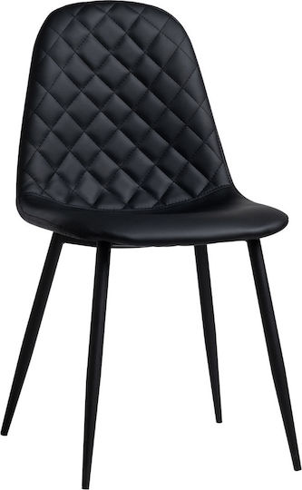 Antonella Dining Room Artificial Leather Chair Black 45.5x53x87cm