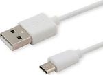 Savio Regular USB 2.0 to micro USB Cable Λευκό 2m (CL-124)