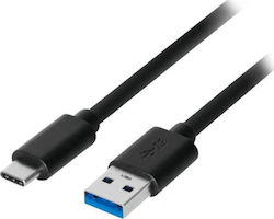 Akyga Regular USB 3.1 Cable USB-C male - USB-A male Μαύρο 0.5m (AK-USB-24)