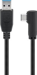 Goobay Angle (90°) / Regular USB 2.0 Cable USB-C male - USB-A male Black 1m (66501)