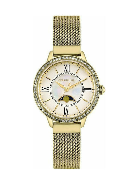 Cerruti Rosara Watch with Gold Metal Bracelet