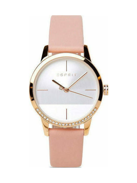 Esprit Uhr mit Rosa Lederarmband ES1L106L0055