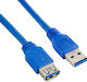 Akyga USB 3.0 Кабел USB-A мъжки - USB-A женски Син 3м AK-USB-10