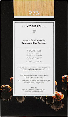 Korres Argan Oil Ageless Colorant Set Hair Dye 9.73 Golden chestnut 50ml