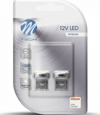 M-Tech Lămpi Autoturismului T20 LED Alb 12V 2buc