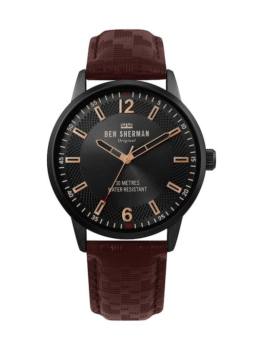 Ben Sherman Daltrey Social Uhr Batterie mit Braun Lederarmband