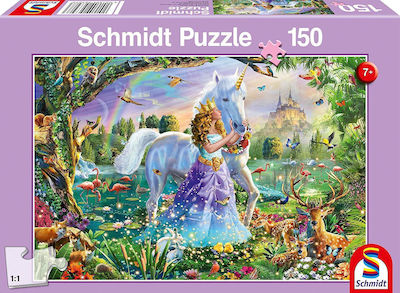 Puzzle pentru Copii Princess with Unicorn and Lock pentru 7++ Ani 150buc Schmidt Spiele