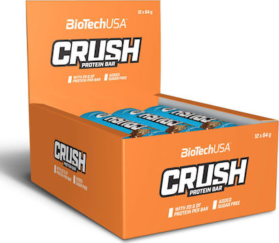 Biotech USA Crush Batoane cu 20gr Proteine și Aromă Nucă de cocos cu caramel 12x64gr