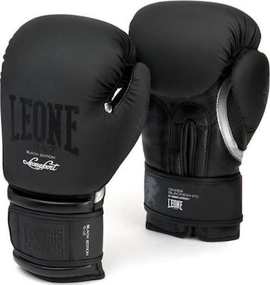 Leone GN059 Synthetic Leather Boxing Competition Gloves Black