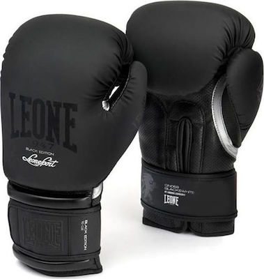 Leone Synthetic Leather Boxing Competition Gloves Black