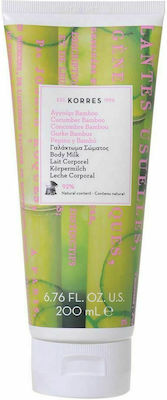 Korres Cucumber Bamboo Körpermilch Feuchtigkeitsspendende Lotion Körper mit Aloe Vera 200ml