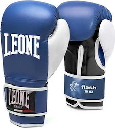 Leone Flash Synthetic Leather Boxing Competition Gloves Blue