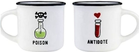 Legami Milano Poison & Antidote Чаша от Порцелан Бяла 50мл 2бр