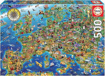 Crazy European Map Puzzle 2D 500 Pieces