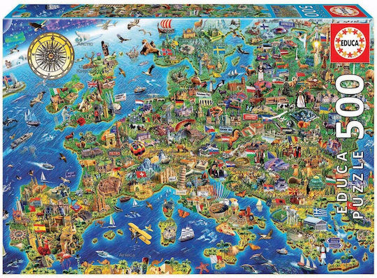 Crazy European Map Puzzle 2D 500pcs