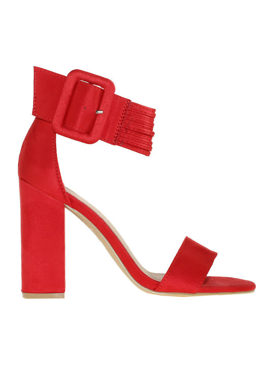 Envie Shoes Велурени Сандали Анатомични Червен