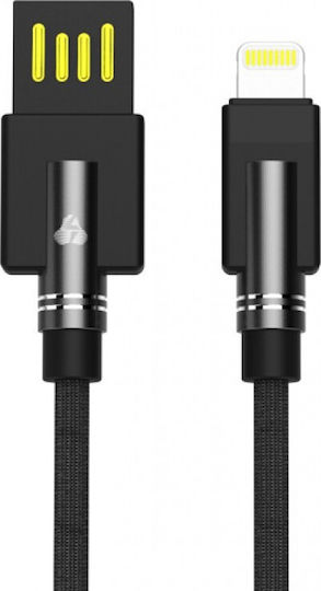 Powertech Braided USB to Lightning Cable Μαύρο 1m (PTR-0063)