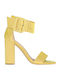 Envie Shoes Suede Women's Sandals with Chunky High Heel In Yellow Colour