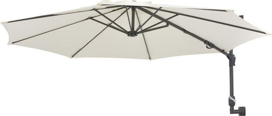 Wall Mounted Circular Metal Ecru Parasol Φ3m