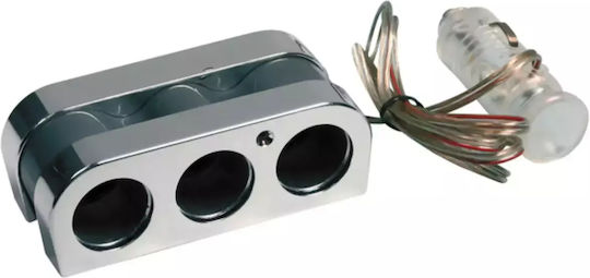 Lampa Car Charger with Ports: 3xLighter with Cable Embedded Silver Color