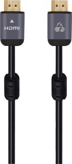 Powertech HDMI 2.0 Premium High Speed 4K 60Hz HDR Cable HDMI male - HDMI male 5m Μαύρο