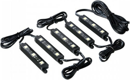 Lampa Hyper-Led Set 5x3 Red Led Вътрешна Декоративна Система за Осветление на Автомобил Червено