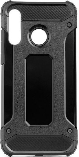 Hurtel Umschlag Rückseite Kunststoff Schwarz (Huawei P30 Lite)