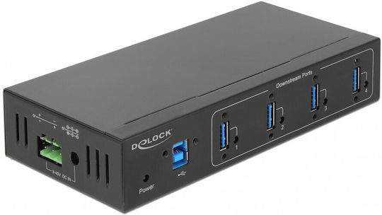 DeLock USB-Hub 4 Anschlüsse USB 3.0 mit Anschluss an einen Computer USB-A