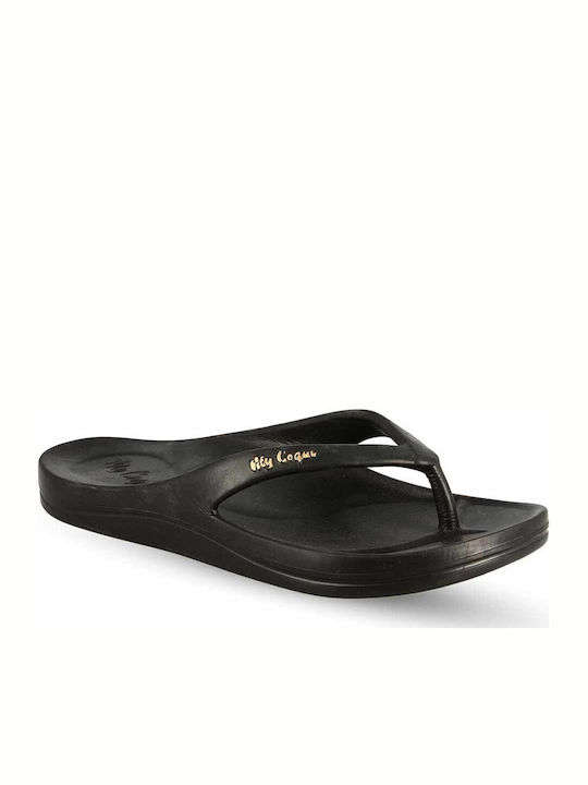 Coqui 1330-100 Women's Flip Flops Black