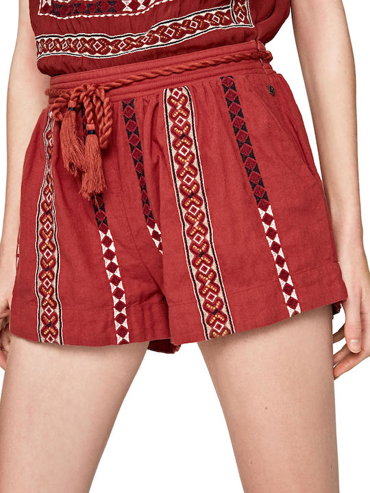 Pepe Jeans Ethnic Γυναικείο Σορτς Κόκκινο