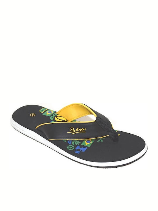 Brazil Men's Flip Flops Black