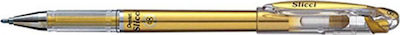 Pentel Slicci Pen Gel 0.8mm with Gold Ink Transparent Body